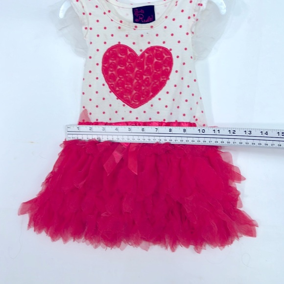 #0454 Girls Rule! Polka Dotted Dress With Heart | Size: 3T - Picture 2 of 6